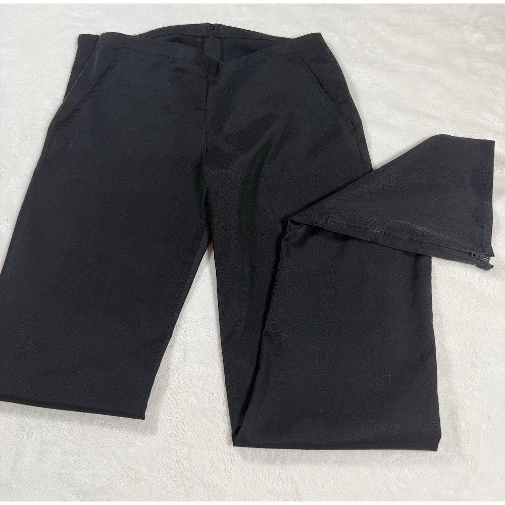 Replay Womens Black Pants Size 28 Made in Italy Zip Hem Stretch Bootcut